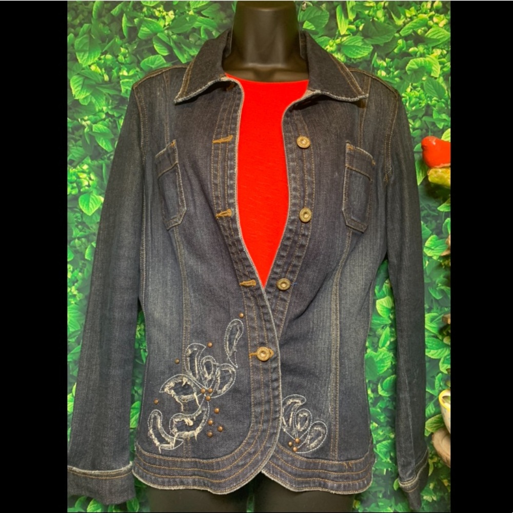 DKNY Jean Blazer Jacket Sz L